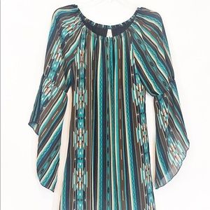 Bohemian style dress with 3/4 sleeves